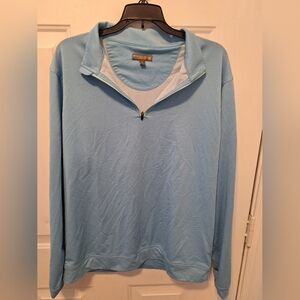 Peter Millar Blue 1/4 Zip Cottton Pullover Sweater Sz: L
